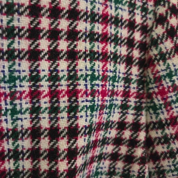 Talbots NWT Green Red Black White Plaid 4 Button Flap Pocket Wool Blend Blazer S - Picture 3 of 6